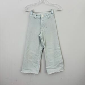 Zara Gray Wide Leg Jeans With Adjustable Waist Girls Size 9